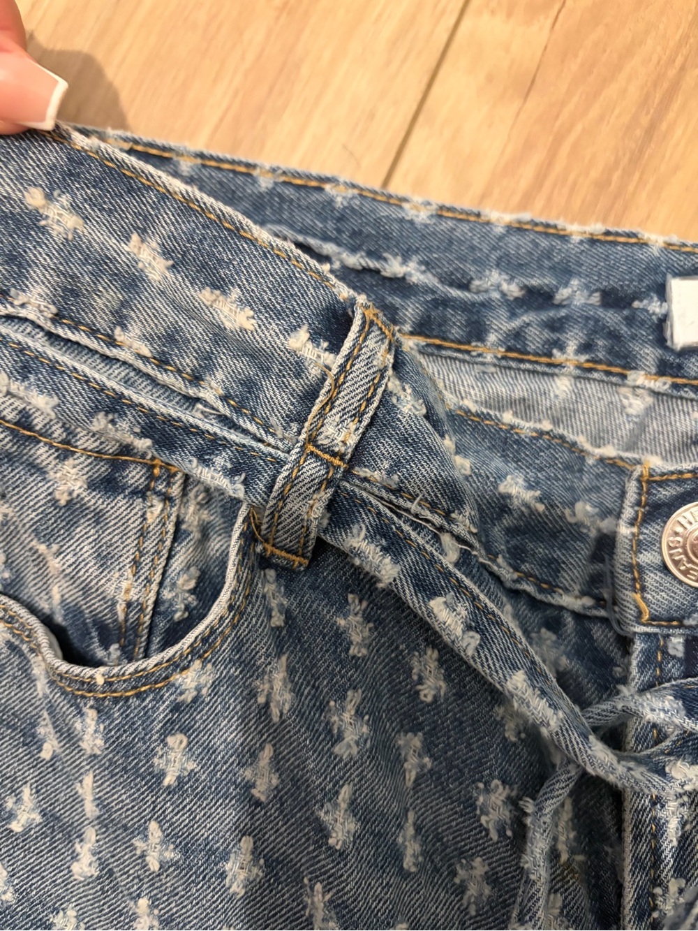 Kenzie Jeans Patterned Denim The Carla - High Rise Wide Leg - Picture 4 of 7